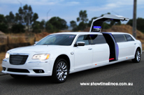 White Wedding Car Perth with middle bridal door